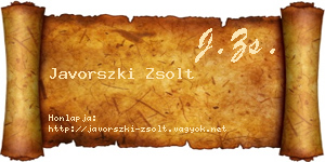 Javorszki Zsolt névjegykártya